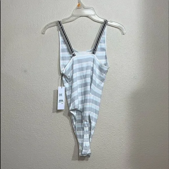 💜 BP x Claudia Sulewski Striped Ribbed Bodysuit Nwt - Picture 5 of 12